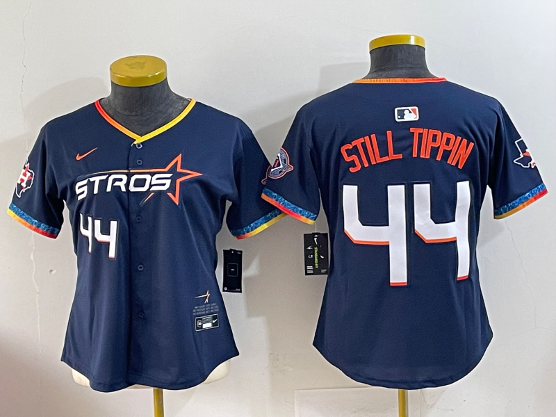 Women 2025 MLB Houston Astros 44 Alvarez black jersey style 18
